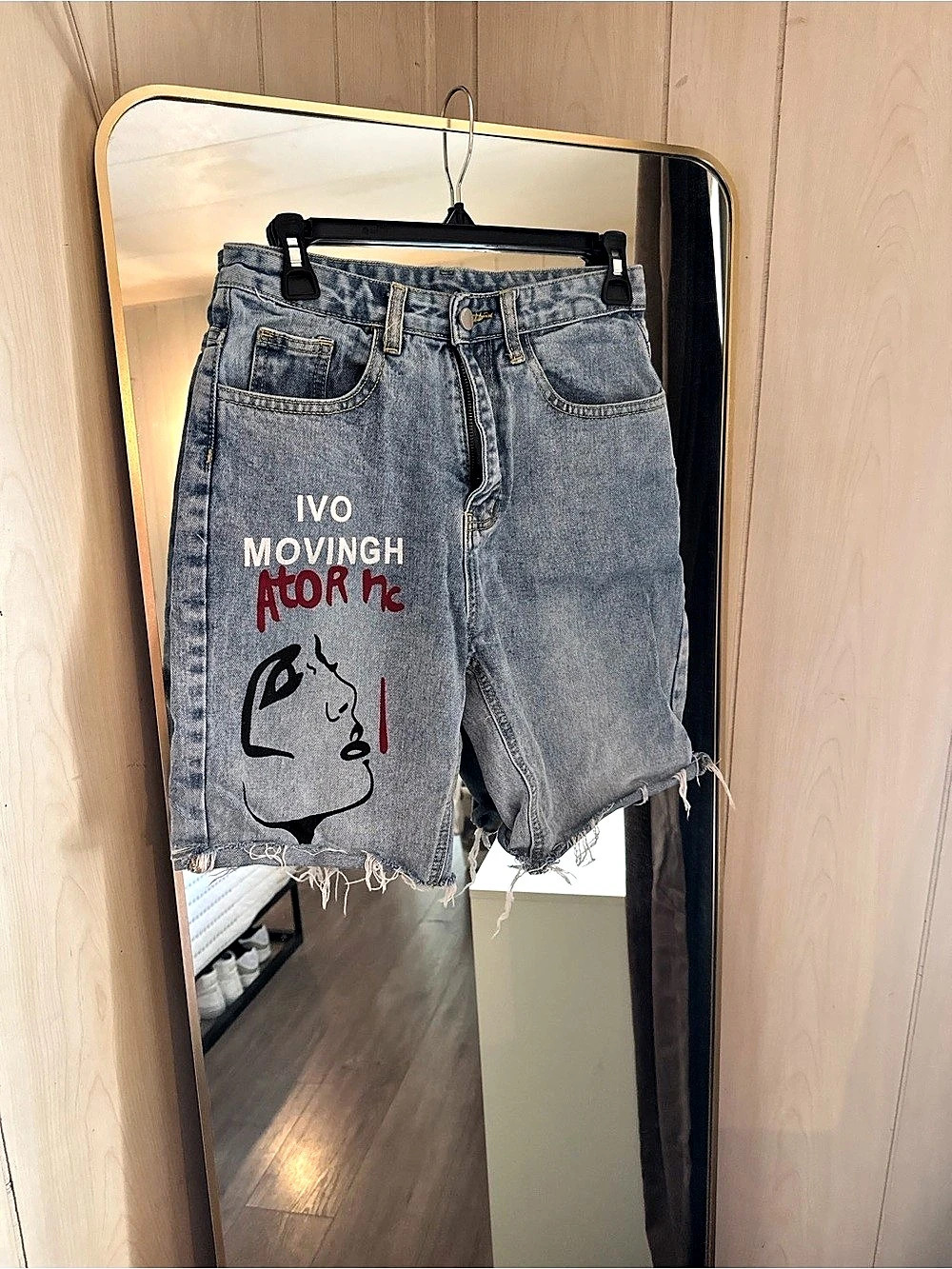 Graphic Denim Jean Shorts